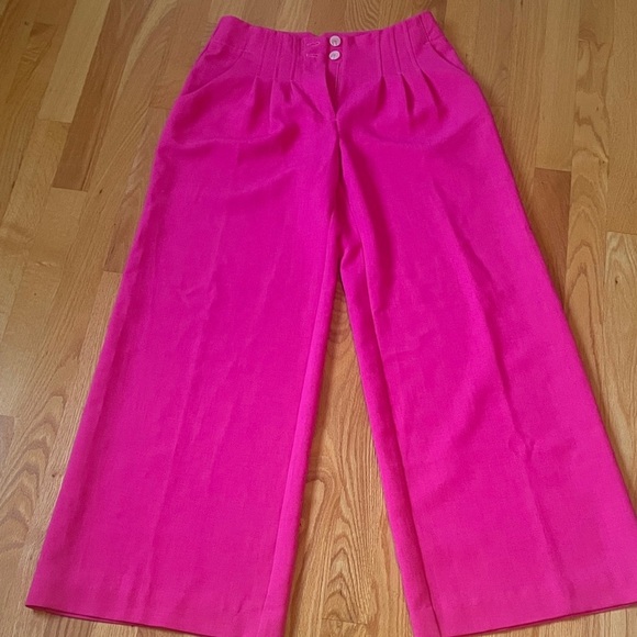Anthropologie Pink Wide-Leg Pants - Picture 5 of 9